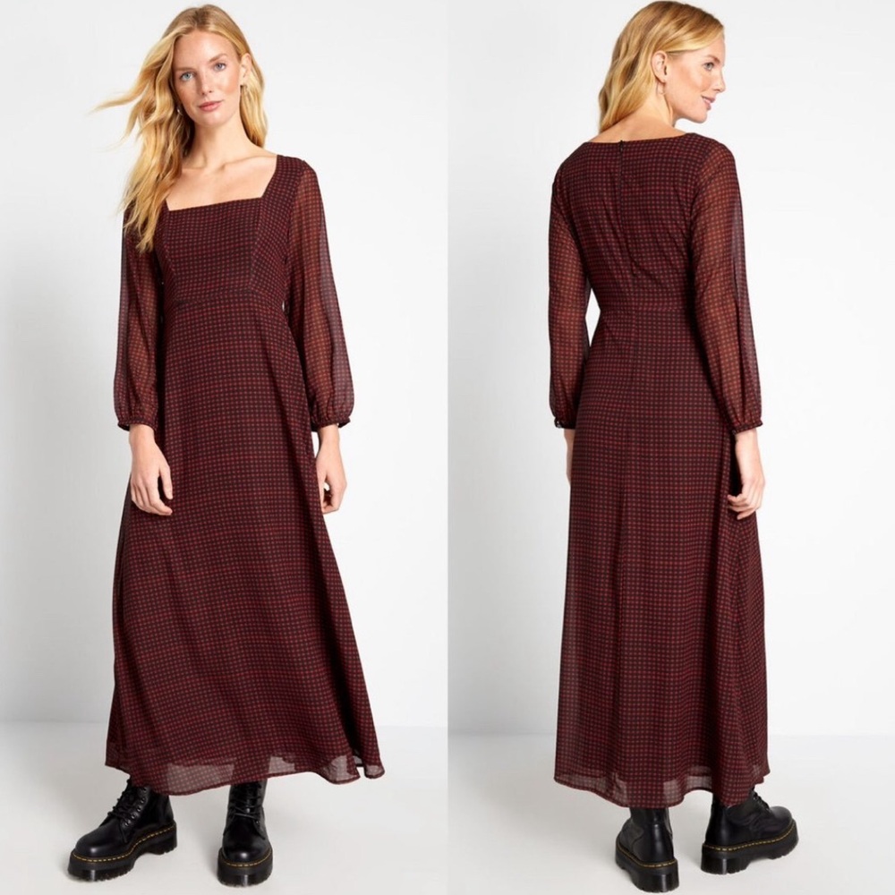 ModCloth Let Me Double Check maxi dress
